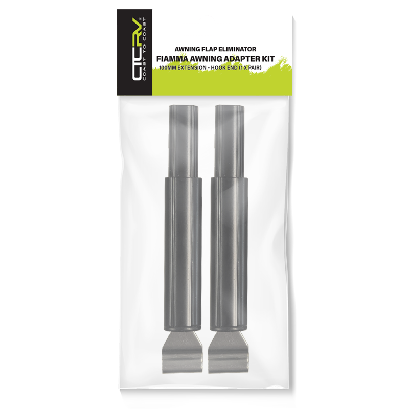 Coast RV Flap Eliminator Fiamma F45 Awning Adaptors x 2 - Hook End – Black