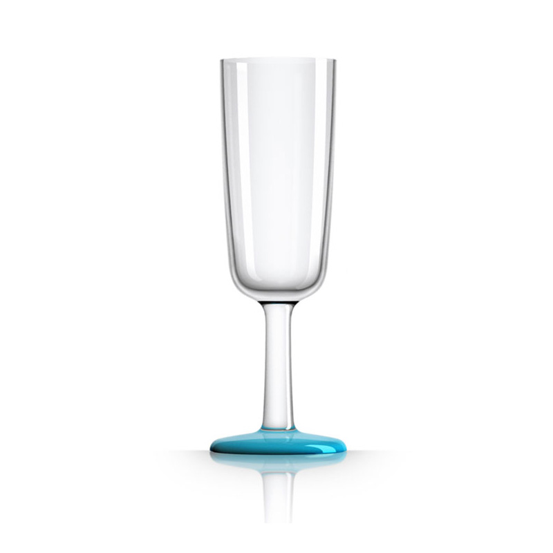 Palm Marc Newson Tritan Flute Glass w/ Vivid Blue Base 190ml