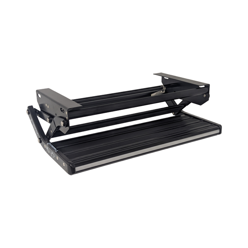 Coast Mk2 Spring Loaded BLACK Aluminium Fold Out Single Step - 588mm Wide