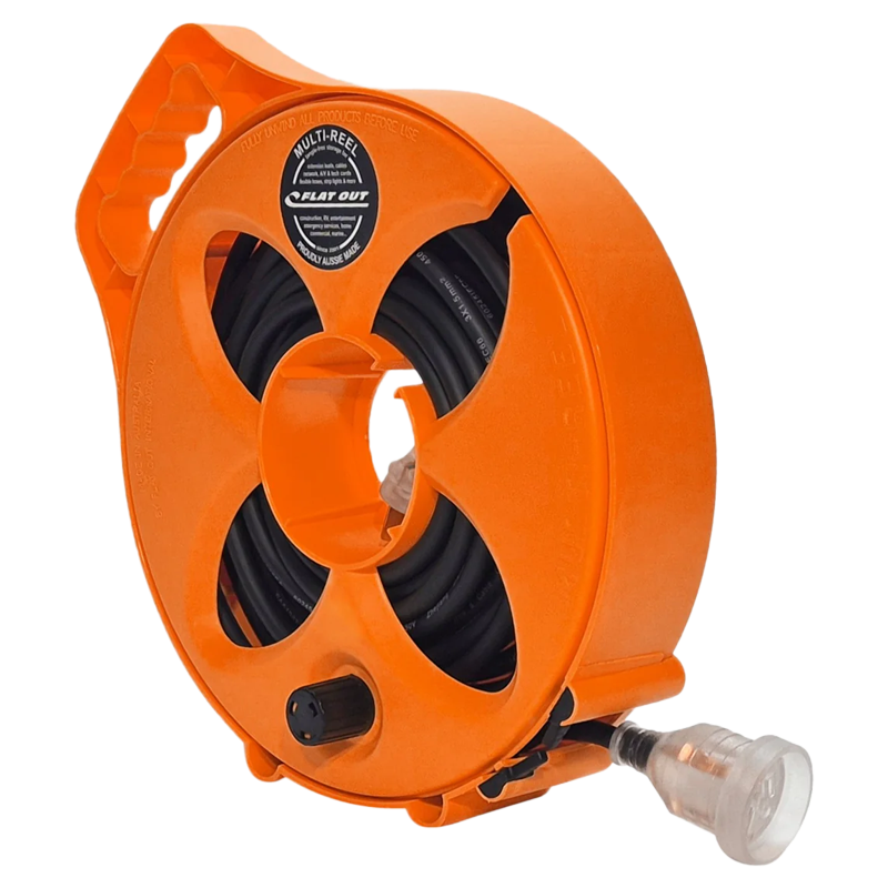FLAT-OUT 12.5M Premium 15A Ext Lead on Multi-Reel. C1215S