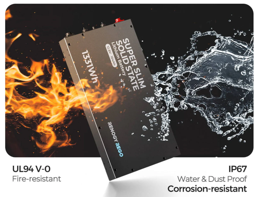 RENOGY REGO | 12.8V 104Ah Slim & Solid State Smart Battery