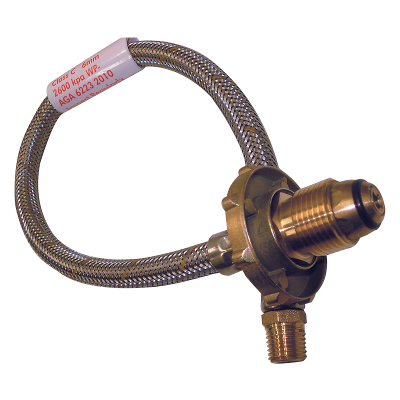 S/S Flexible Hose 450mm For Single Gas Bottle