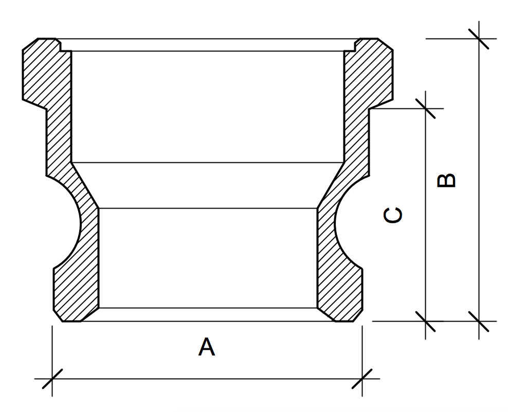 POLY CAMLOCK A.- Male Connector to FBSP Thread - 25mm. 