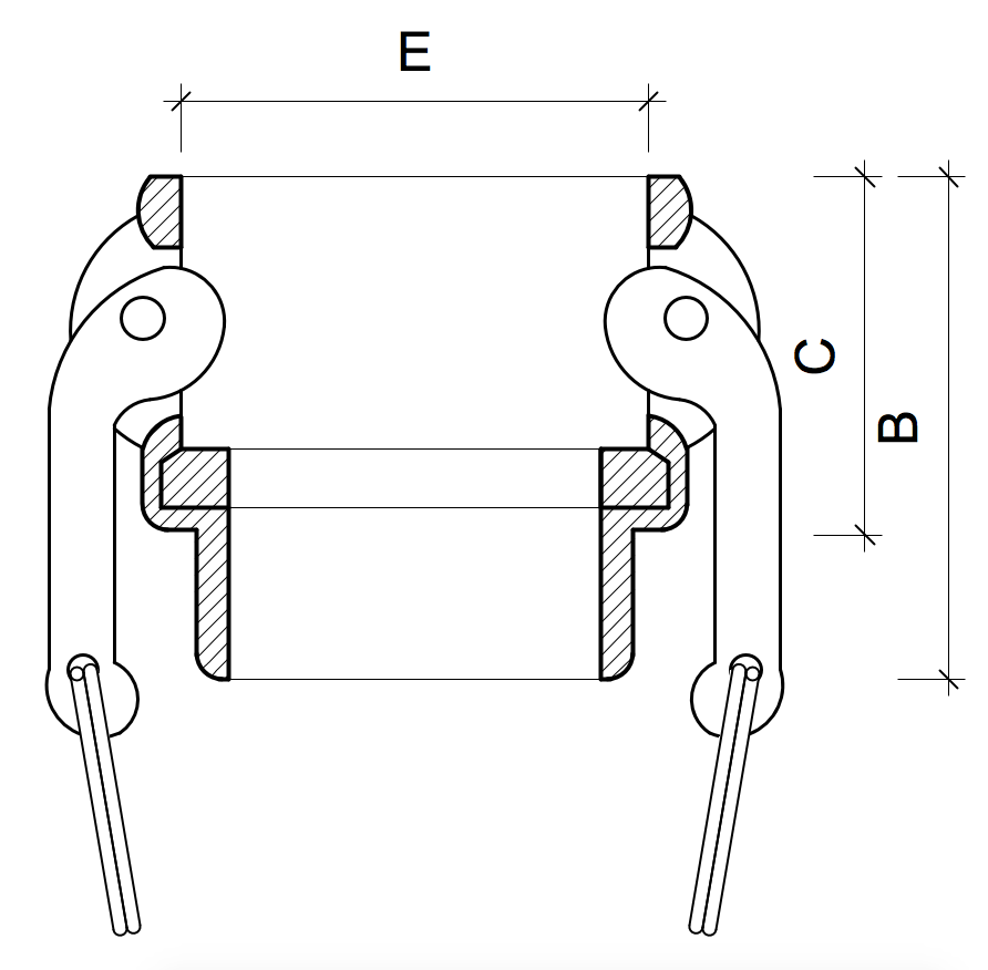 POLY CAMLOCK B.- Female Coupling to MBSP Thread - 32mm. 