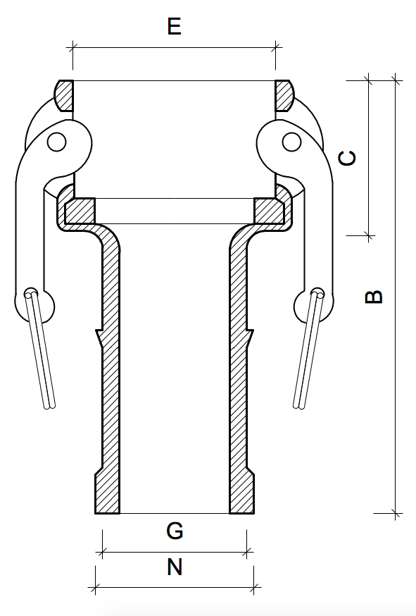 POLY CAMLOCK C.- Female Coupling to Hose Barb - 25mm. 