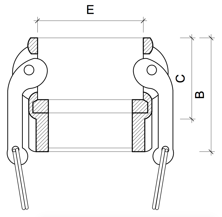 POLY CAMLOCK D.- Female Coupling to FBSP Thread - 40mm. 