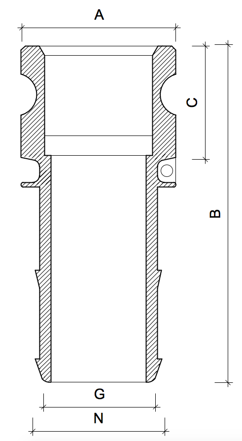 POLY CAMLOCK E.- Male Connector to Hose Barb - 25mm.